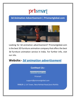 3d Animation Advertisement | Prismartglobal.com