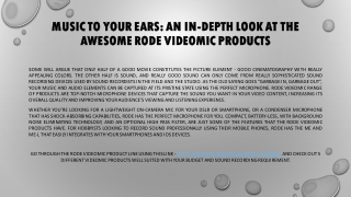 Music to Your Ears: An In-depth Look at The Awesome Rode VideoMic Products