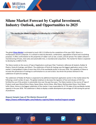 Silane Market Forecast by Capital Investment, Industry Outlook, and Opportunities to 2025