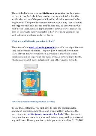 Best Multivitamin Gummies for Kids and Men