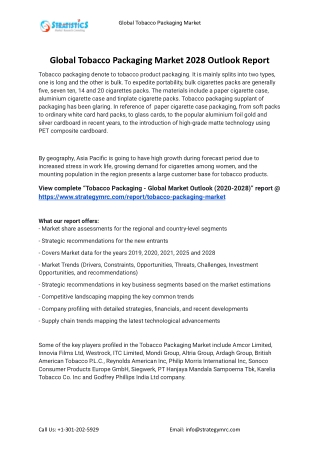 2021 Tobacco Packaging Industry Global Analysis Report