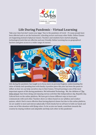 Life During Pandemic - Virtual Learning
