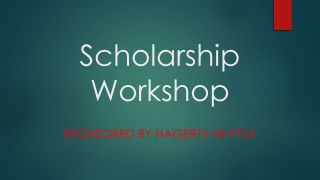 Scholarship Workshop