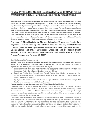 Global Protein Bar Market