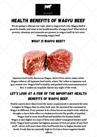 Health Benefits of Wagyu Beef