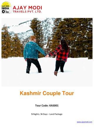 Book Kashmir Couple Tour | Couple Tour with Ajay Modi Travels