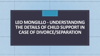Leo Mongillo - Details of Child Support in Case of Divorce/Separation