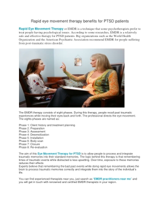 Rapid eye movement therapy benefits for PTSD patients