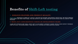 Benefits of Shift-Left testing