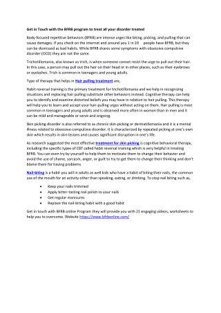 BFRB online program