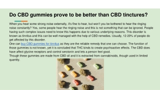 Do CBD gummies prove to be better than CBD tinctures