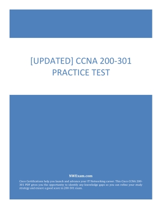 [UPDATED] CCNA 200-301 Practice Test