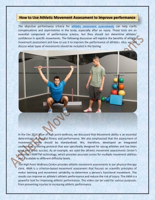 How to Use Athletic Movement Assessment to Improve performance