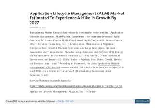 Application Lifecycle Management Market worth US$ 5,701.9 Mn by 2027