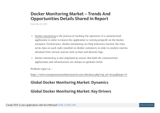 Docker Monitoring Market Share, Trends by 2031 - TMR