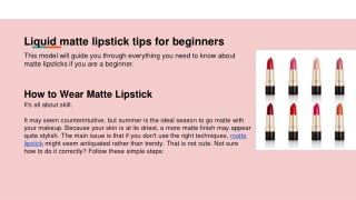 Liquid matte lipstick tips for beginners