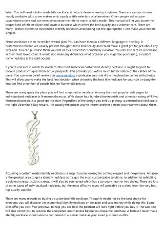 7 Answers to the Most Frequently Asked Questions About personalized name necklac