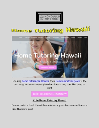 Home Tutoring Hawaii