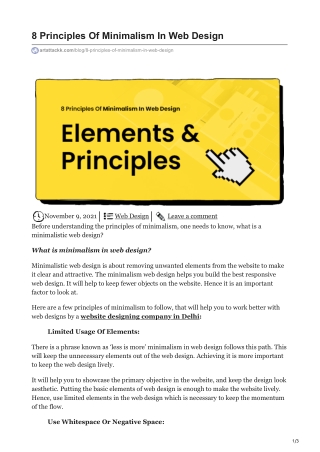 8 Principles Of Minimalism In Web Design