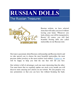 Russian Treasures Dolls