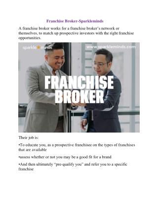 Franchise Broker-Sparkleminds