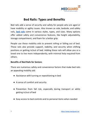 Bed Rails_ Types and Benefits