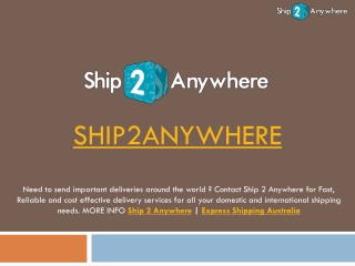 Ecommerce Delivery Australia - Ship 2 Anywhere