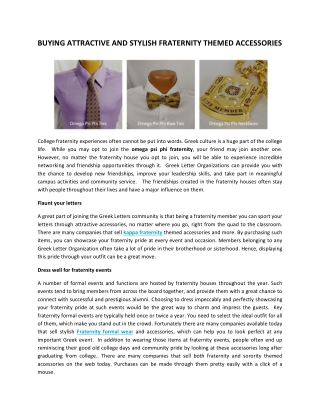 BUYING ATTRACTIVE AND STYLISH FRATERNITY THEMED ACCESSORIES