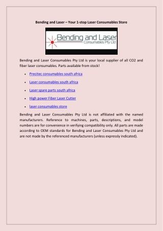 Laser spare parts south africa