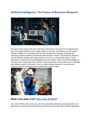 The Basics Of AI  |  Its Applications & How does AI Work