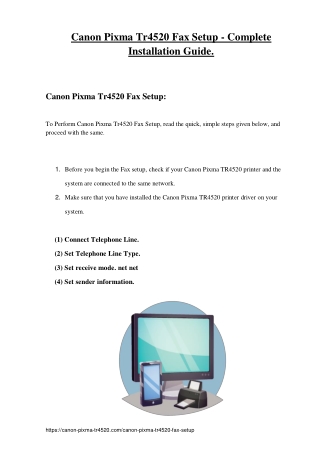 Canon Pixma Tr4520 Fax Setup - Complete Installation Guide.