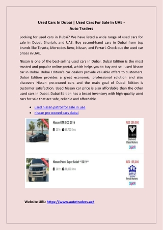 used nissan patrol for sale in uae