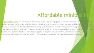 Cheap miibus hire