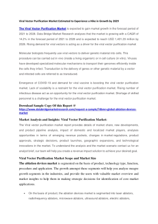 Viral Vector Purification Market Estimated to Experience a Hike in Growth by 2029
