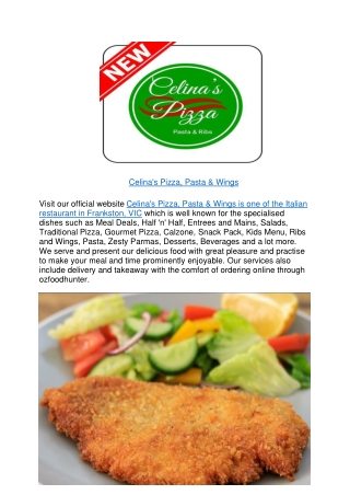 10% off - Celina's Pizza, Pasta & Wings Frankston Menu,VIC
