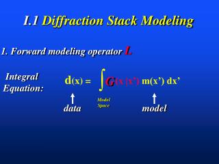I.1 Diffraction Stack Modeling