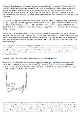 The Best Kept Secrets About personalized name necklace