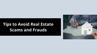 Tips to Avoid Real Estate Scams and Frauds