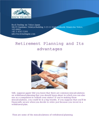 Retirement Planning and Its advantages