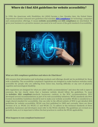 Where do I find ADA guidelines for website accessibility?