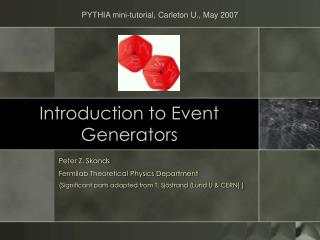 Introduction to Event Generators