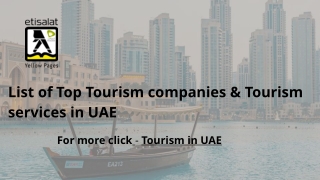 List of Top Tourism companies & Tourism services in UAE