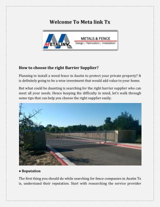 How to choose the right Barrier Supplier