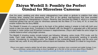 Zhiyun Weebill S: Possibly the Perfect Gimbal for Mirrorless Cameras