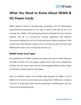 What You Need to Know About NEMA & IEC Power Cords