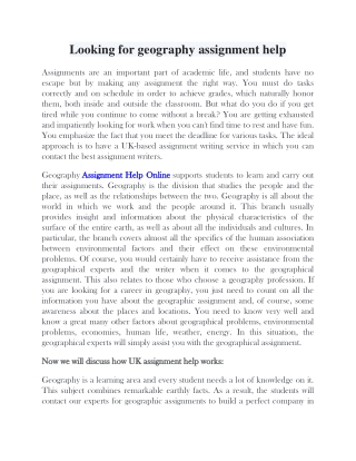 Looking for geography assignment help-converted