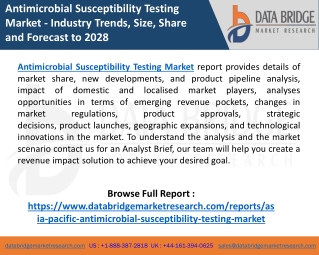 Antimicrobial Susceptibility Testing Market  Features, Opportunities and Challenges