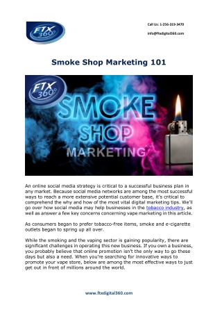 Smoke Shop Marketing 101