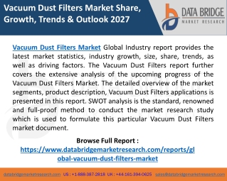 Vacuum Dust Filters Market 2021 Key Drivers and Restraints, Regional Outlook