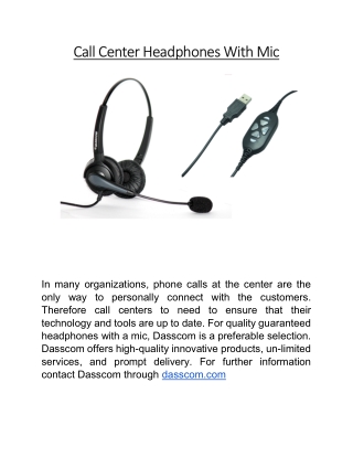 Call Center Headphones With Mic